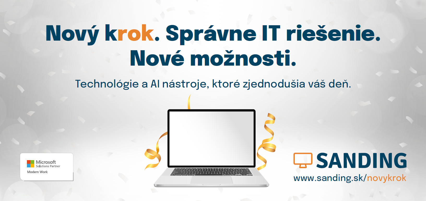 Nový krok. Správne IT riešenie. Nové možnosti. „Nový Krok – IT riešenia pre firmy, školy a neziskovky | Microsoft 365, AI Copilot, bezpečnosť“